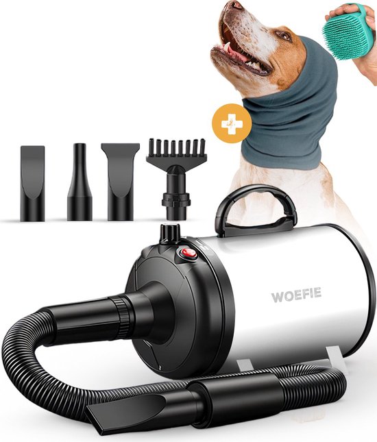 Woefie Professionele Hondenföhn / Waterblazer – Wit